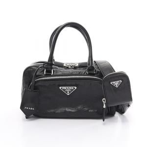 Prada Nappa Antique Handbag Leather Black